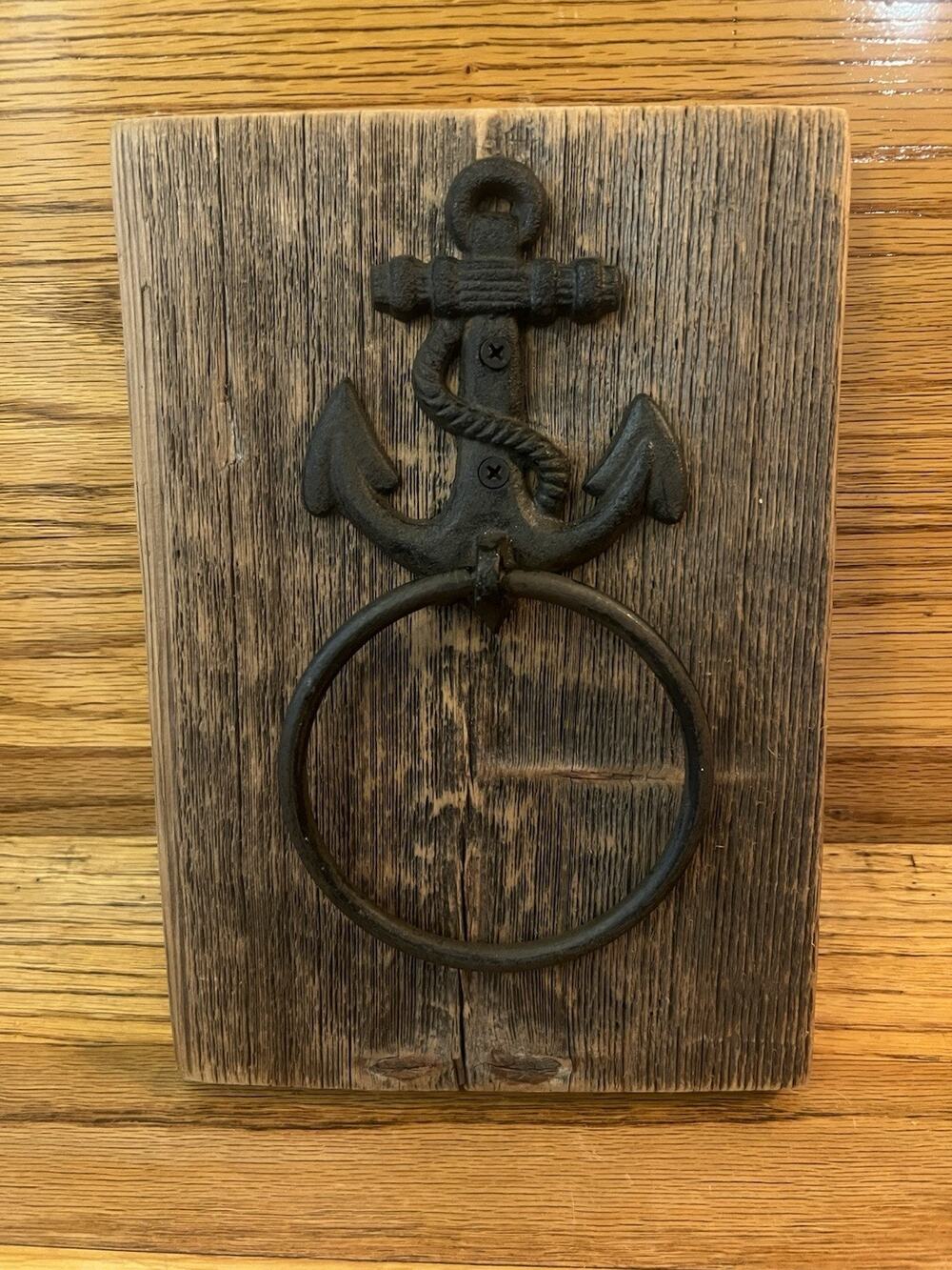Anchor Hand Towel Holder, Beach Lake House, Bathroom Towel Hanger 11”x8”